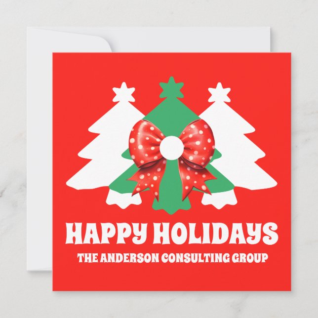 Tarjeta de Navidades editable Business Happy Holid (Anverso)