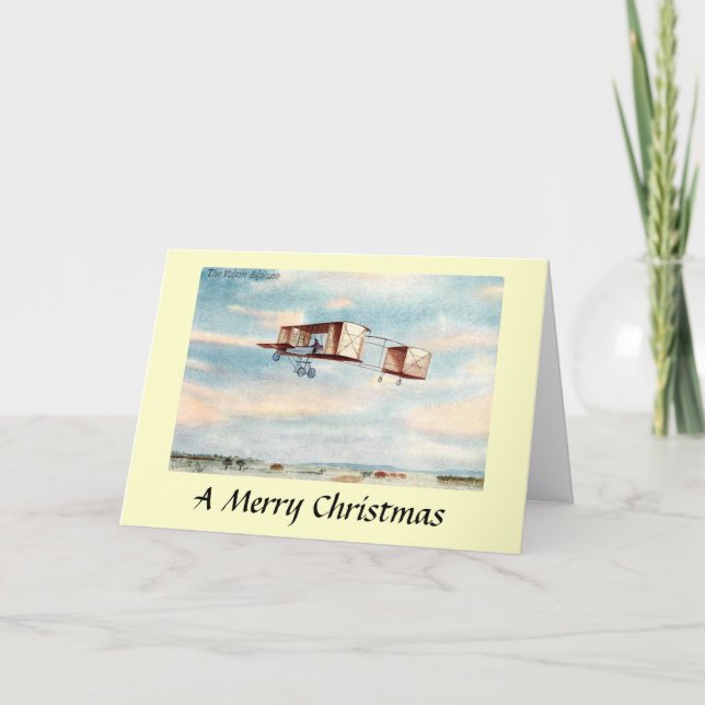 Tarjeta de navidades - El Biplano de Voisin (Anverso)