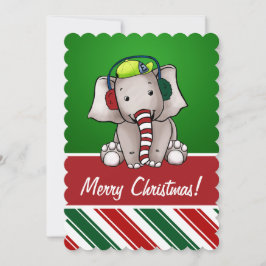 Tarjeta de Navidades elefantes