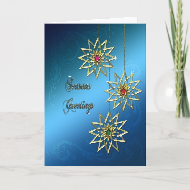 Tarjeta de Navidades elegantes con saludo de tempo (Anverso)