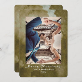 Tarjeta de Navidades Elegantes de color martiní Ol