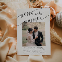 Tarjeta De Navidades Elegantes Y Casados De Merry