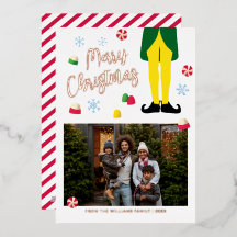 Tarjeta de Navidades Elf con foto