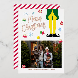 Tarjeta de Navidades Elf con foto