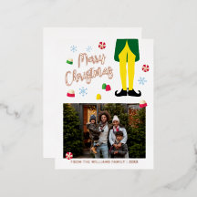 Tarjeta de Navidades Elf con foto
