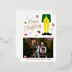 Tarjeta de Navidades Elf con foto