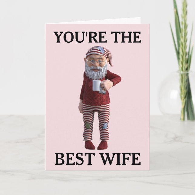 TARJETA DE NAVIDADES ELF DE GNOME PARA LA MUJER (Anverso)