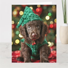 Tarjeta de Navidades Elf Puppy de Recuperación con