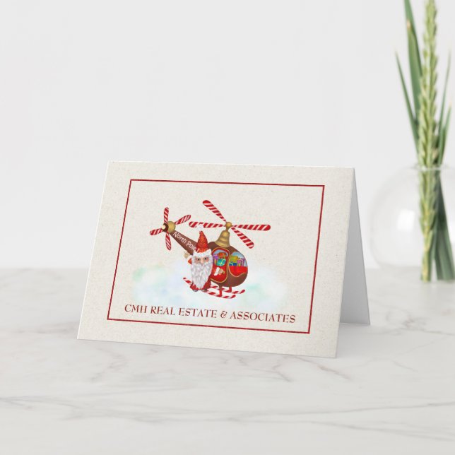 Tarjeta de Navidades empresariales con Santa (Anverso)