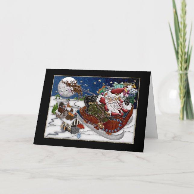 Tarjeta de Navidades empresariales con Santa (Anverso)