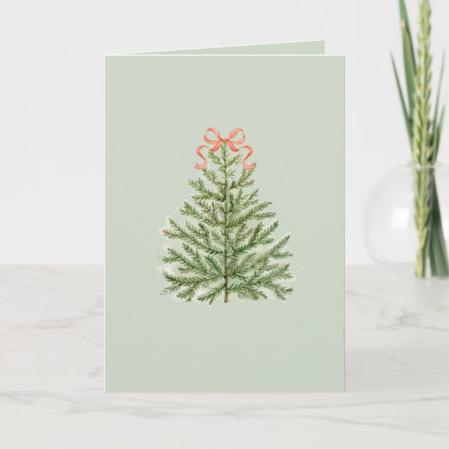 Tarjeta de Navidades en blanco con árbol de Navida (Anverso)