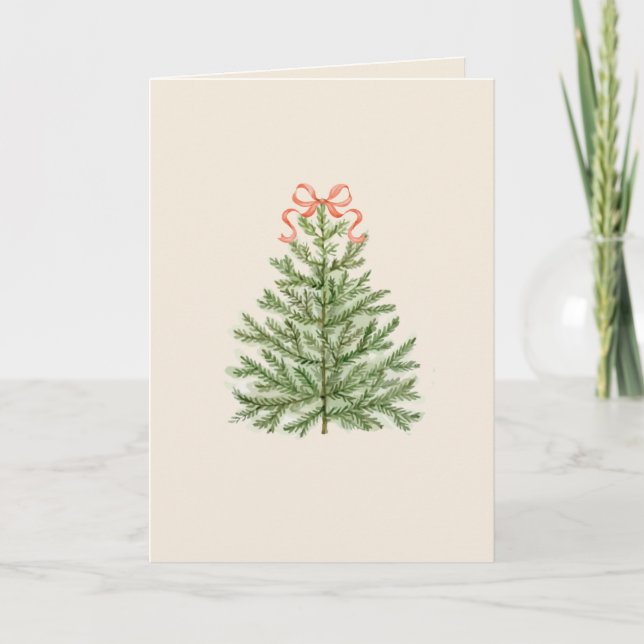 Tarjeta de Navidades en blanco con árbol de Navida (Anverso)