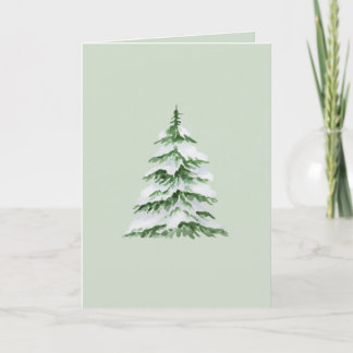 Tarjeta de Navidades en blanco con árbol de nieve