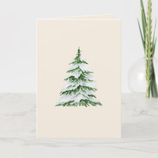 Tarjeta de Navidades en blanco con árbol de nieve