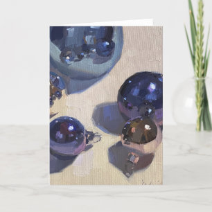 Tarjeta de Navidades en blanco de acero azul