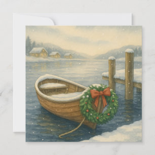 Tarjeta de Navidades en bote de remos