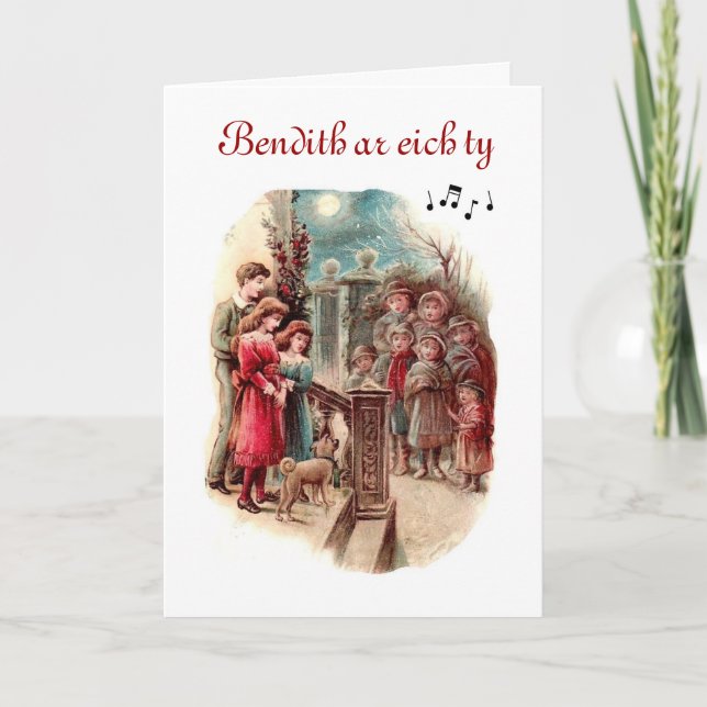 Tarjeta de Navidades en idioma galés (Anverso)