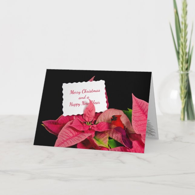 Tarjeta de navidades en Poinsettia (Anverso)