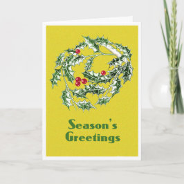 Tarjeta de Navidades erguidos con Holly