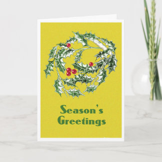 Tarjeta de Navidades erguidos con Holly