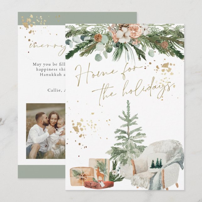 Tarjeta de Navidades escandinavos INGE cálidos y a (Anverso / Reverso)