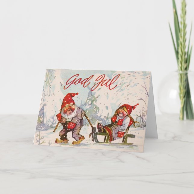 Tarjeta de Navidades escandinavos vintage (Anverso)