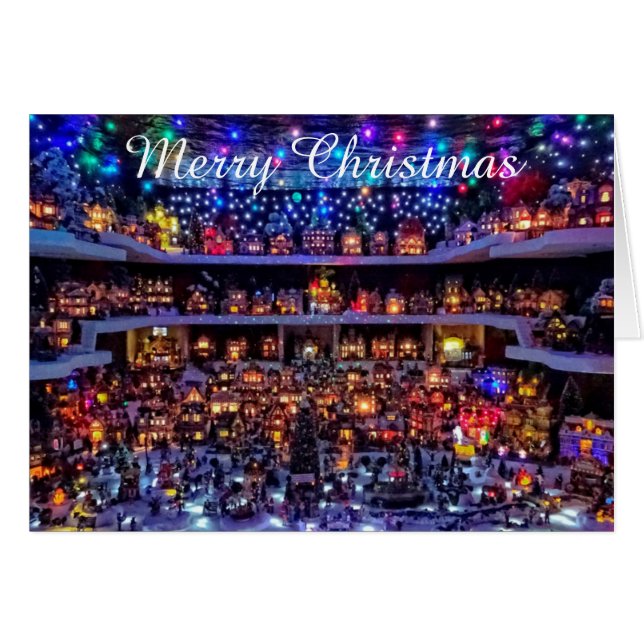 Tarjeta de navidades - Escena de aldea (Anverso (Horizontal))