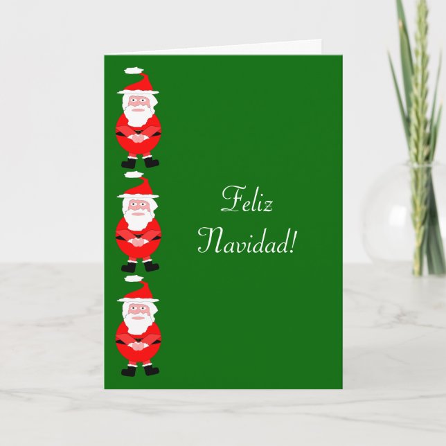 Tarjeta de Navidades española Santa Feliz Navidad (Anverso)