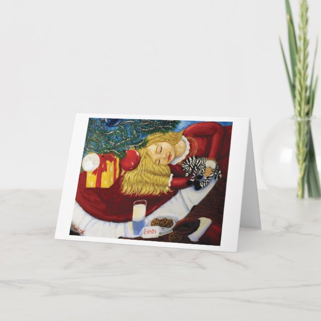 Tarjeta de navidades - Esperando a Santa Claus (Anverso)