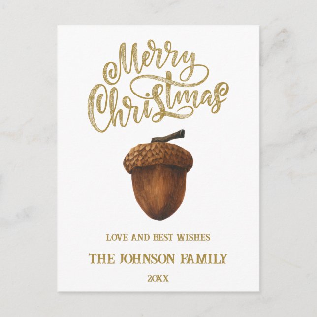 Tarjeta de Navidades Eucalyptus Acorns (Anverso)