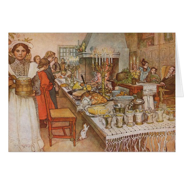 Tarjeta de navidades Eve Carl Larsson 1904 (Anverso (Horizontal))