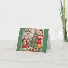Tarjeta de Navidades familiares caprichosos