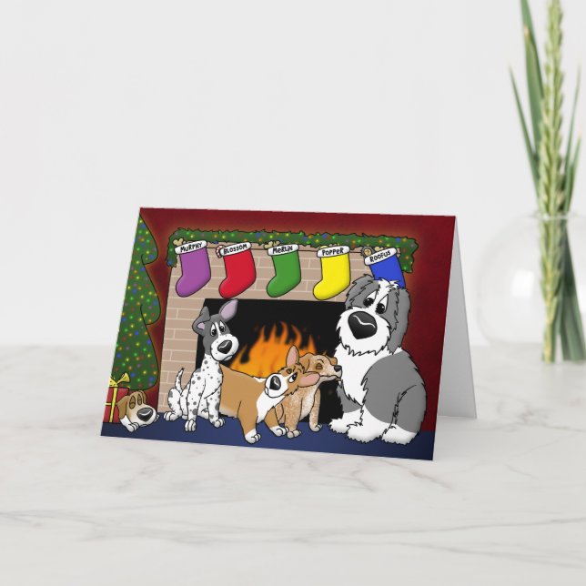 Tarjeta de Navidades familiares Cartog Perg Lover (Anverso)