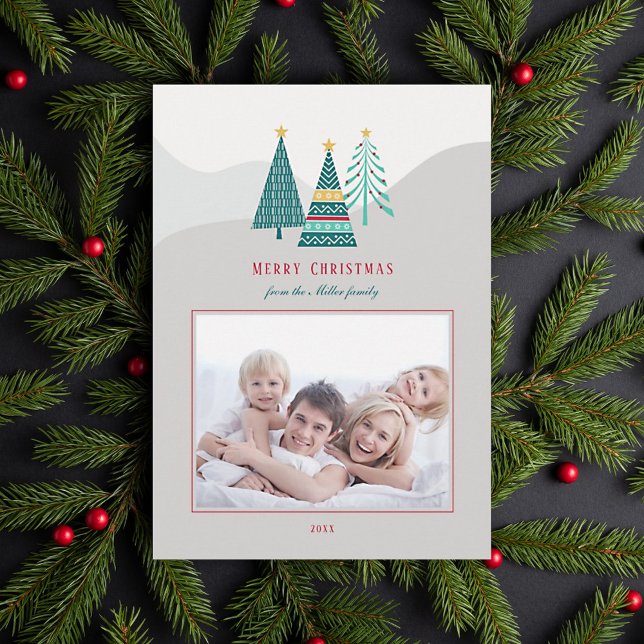 Tarjeta de Navidades familiares de árboles navideñ (Subido por el creador)