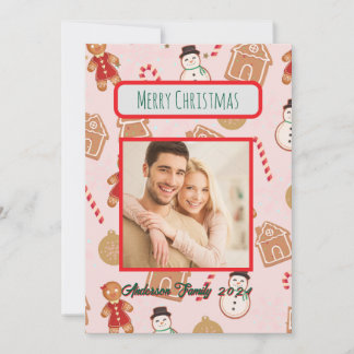 Tarjeta de Navidades familiares de fotos de person