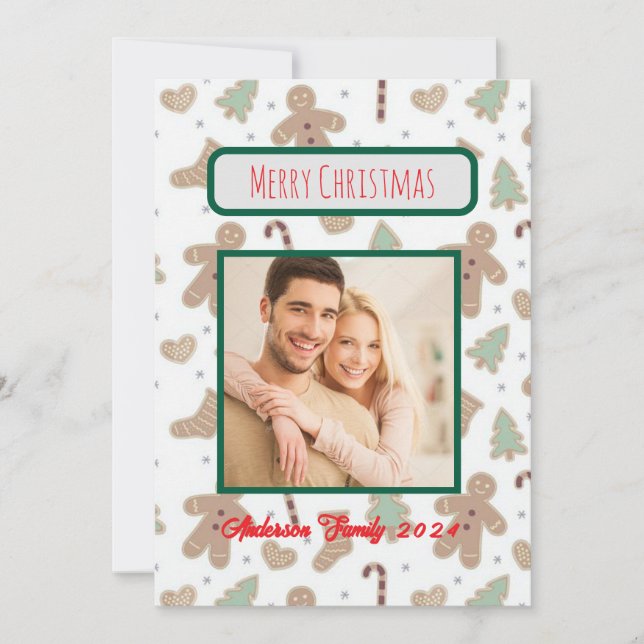 Tarjeta de Navidades familiares de fotos de person (Anverso)
