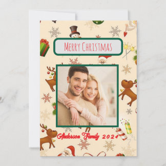 Tarjeta de Navidades familiares de fotos de person