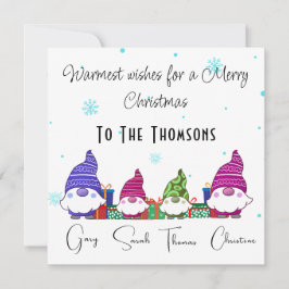 Tarjeta de Navidades familiares de Gnomes