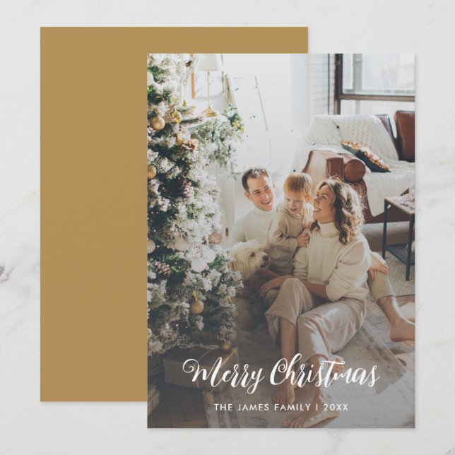 Tarjeta de Navidades familiares de guión gráfico m (Anverso / Reverso)