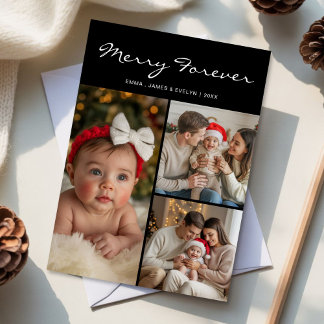 Tarjeta de Navidades familiares de merry Forever M