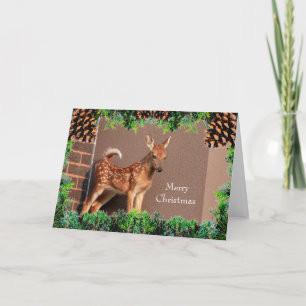 Tarjeta de Navidades Fawn (ciervo de cola blanca)