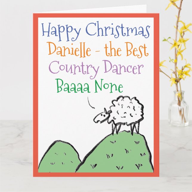 Tarjeta de Navidades Feliz de Bailarín de País (flor amarilla)