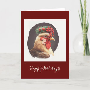Tarjeta de Navidades/festividad plegada de pollo f