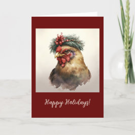 Tarjeta de Navidades/festividad plegada de pollo f