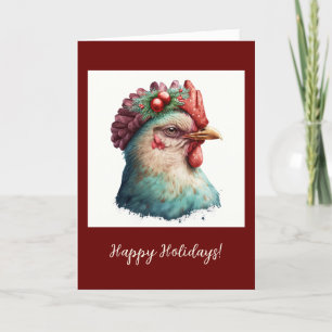 Tarjeta de Navidades/festividad plegada de pollo f