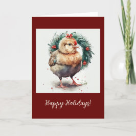 Tarjeta de Navidades/festividad plegada de pollo f