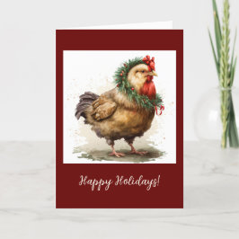 Tarjeta de Navidades/festividad plegada de pollo f