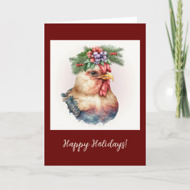 Tarjeta de Navidades/festividad plegada de pollo f