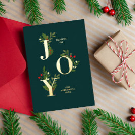 Tarjeta de Navidades festivos con hojas holly