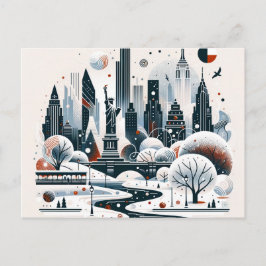 Tarjeta de Navidades festivos de la ciudad de Nuev